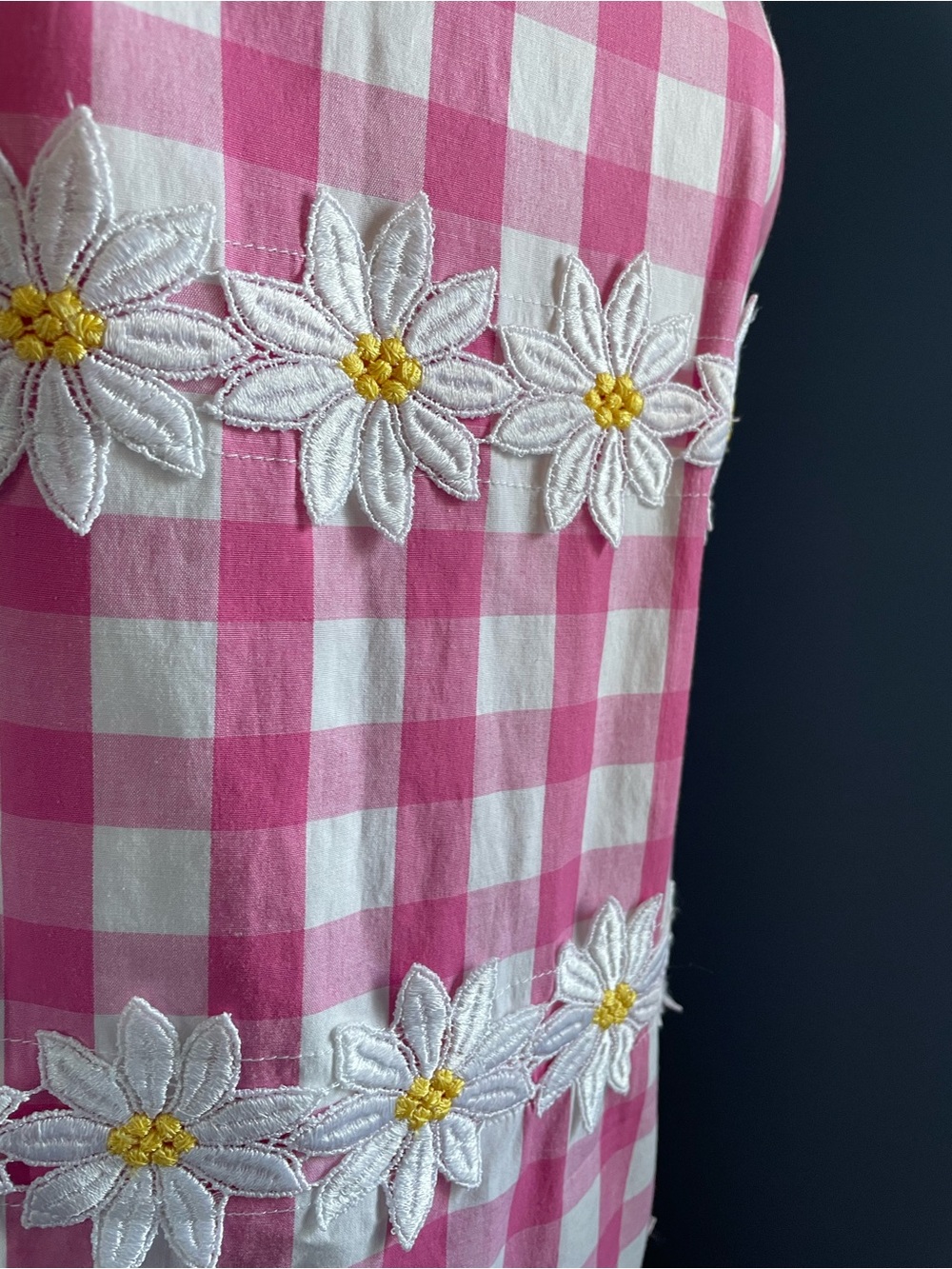 Vintage Y2K Lilly Pulitzer Shift Dress Pink White Gingham Daisy’s EUC Size 10 - Picture 2 of 12